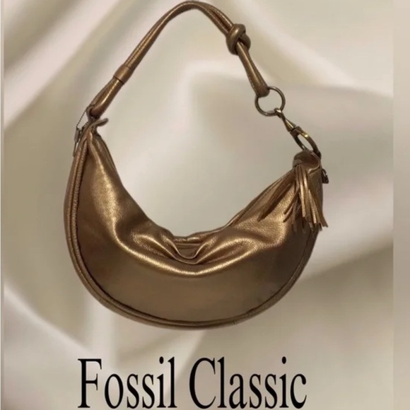 Fossil Bronze Hobo Bag with Antique Brass Hardware - Picture 1 of 11